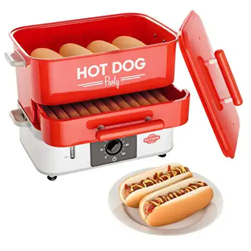 Hot Dog Maker HOT DOG WORLD groß, mit Brötchenwärmefach