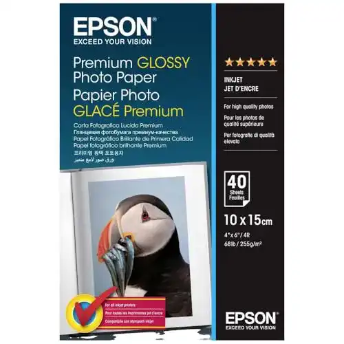 Epson C13S042153 Fotopapier für Tintenstrahldrucker, 100 x 150 mm, 40 Blatt