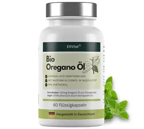 Oregano Öl Kapseln Exvital Bio, 60 Flüssigkapseln mit 100mg