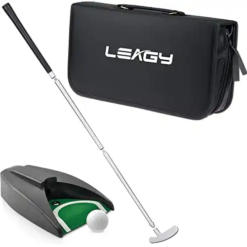 Tragbares Golfputter Set für Reisen und Übungen mit Ballrückgabesystem