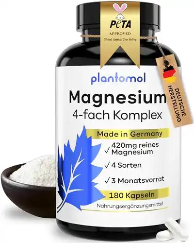 Magnesium-Malat Plantomol 4-fach Magnesium Komplex hochdosiert Kapseln