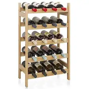 Weinregal SMIBUY aus Bambus für 20 Flaschen – 5-stöckiges Design