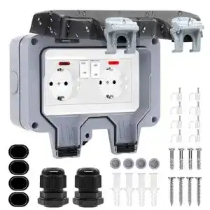 Aufputz-Steckdose Außensteckdose IP66 für Garten und Feuchträume