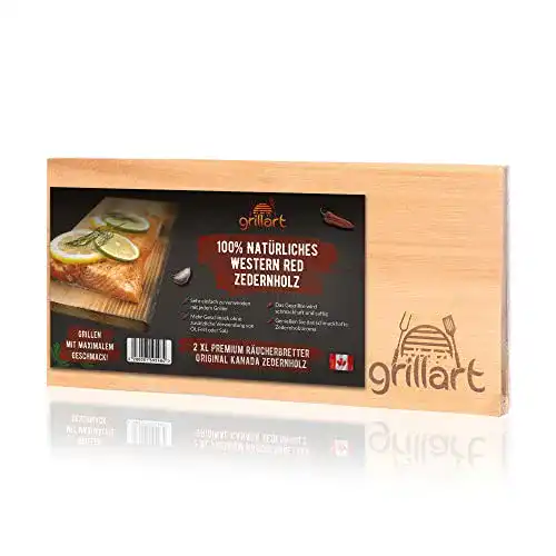 Räucherbrett Grillart 2er Set XL aus Zedernholz für Grill und Smoker
