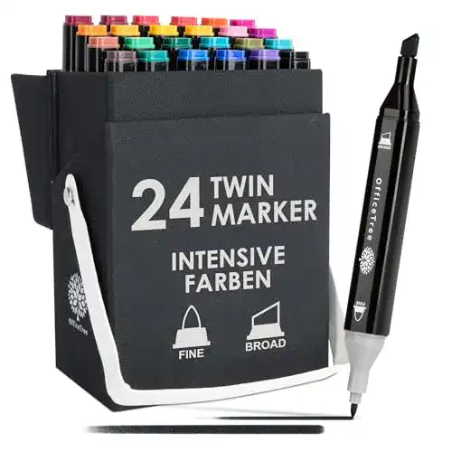 Alkoholmarker OfficeTree 24 Stück für Zeichnungen und Malen