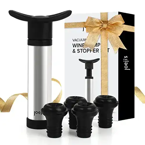 Weinpumpe aus Edelstahl mit 4 Stopfen von Joeji’s Kitchen
