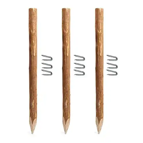 Holzpfosten Bogateco Staketenzaun Pfosten 120 cm Höhe, 3-teilig