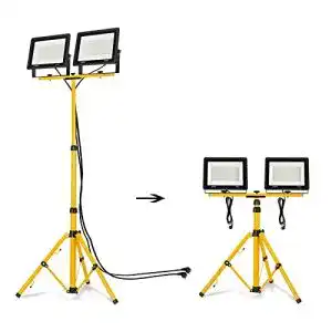 Baustrahler mit Stativ Naizy LED 200W Fluter für Baustelle und Garage