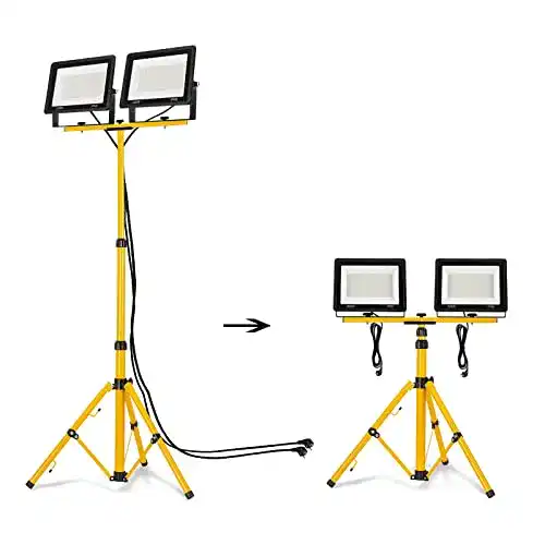 Baustrahler mit Stativ Naizy LED 200W Fluter für Baustelle und Garage