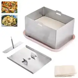 Tofu-Presse Kensbro aus Edelstahl mit Zubehör für die Tofu-Zubereitung