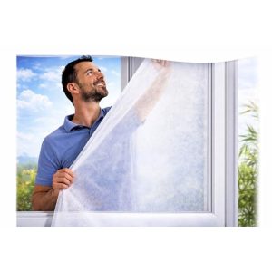 Pollenschutzgitter Set mit 6 Vlies-Gittern und Klettband für Fenster