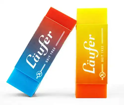 Radiergummi Läufer 69825 Plast Color, zweifarbig im Vergleich