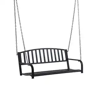 Schaukelbank Outsunny 2-Sitzer Gartenschaukel mit Ketten und Metallgestell