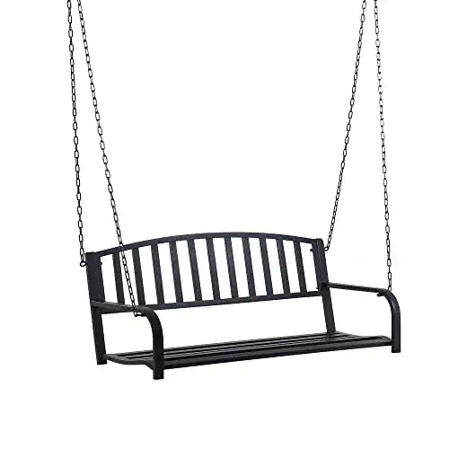 Schaukelbank Outsunny 2-Sitzer Gartenschaukel mit Ketten und Metallgestell