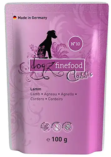 Nassfutter für Hunde getreidefrei von Dogz Finefood – Lamm, 12 x 100 g