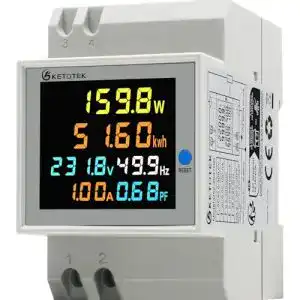 KETOTEK Digitaler Energiezähler 6in1 für Hutschienenmontage