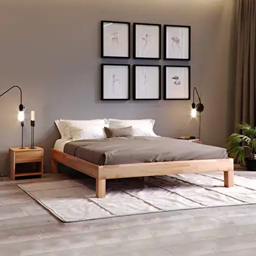Futonbett 120 x 200 Krok Wood Massivholzbett Jana in Buche