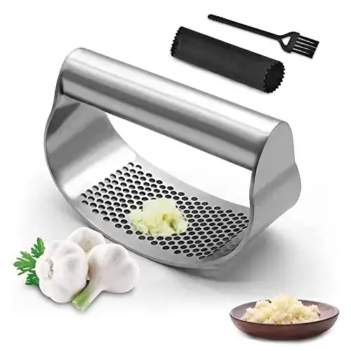 Knoblauchpresse Edelstahl Wippe 3er Set – Multifunktionale Küchenhilfe