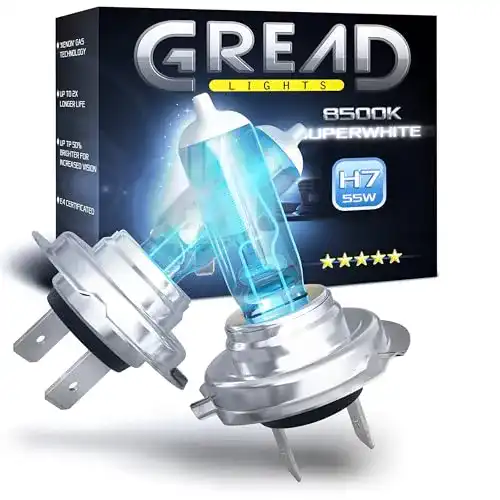 H7 Halogenlampen Gread, 2er Set, 8500K, 55W