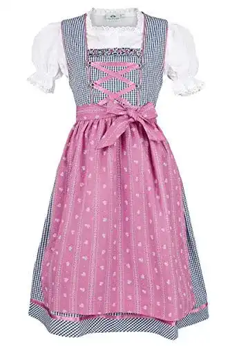 Dirndl für Kinder von Isar-Trachten in Marine und Pink