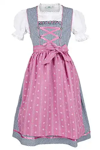 Dirndl für Kinder von Isar-Trachten in Marine und Pink