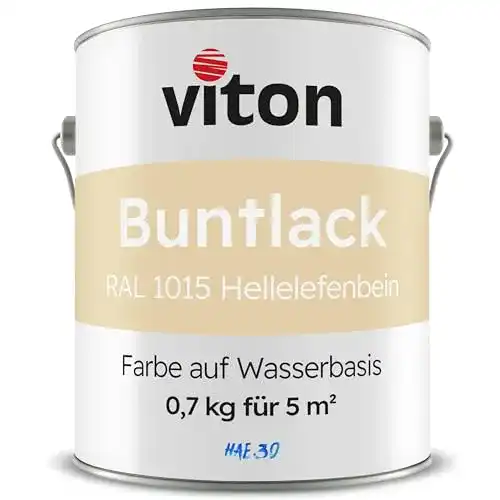 Acryllack Viton Buntlack 0,7 kg Beige Seidenmatt für Innen und Außen