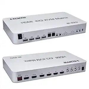 HDMI-Matrix 4-Port USB KVM 4X2 Dual Monitor 4K@60Hz