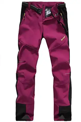 Softshellhose Damen Micosuza Fleece Wanderhose für Outdoor-Aktivitäten