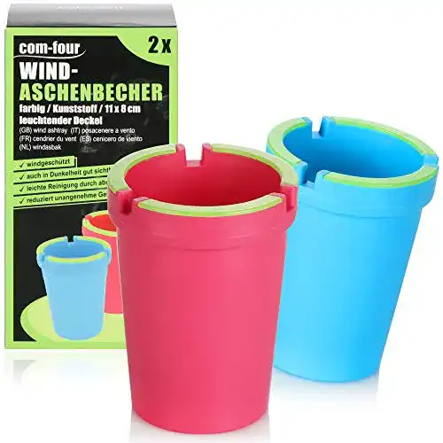 Aschenbecher für draußen im 2er Set – wind- und sturmfest