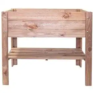 Hochbeet aus Kiefernholz in Dunkelbraun – rechteckig und ergonomisch