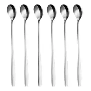 Latte Macchiato Löffel GRÄWE Set, Silber, 6-teilig, 22 cm