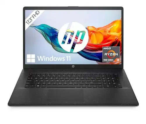 HP Laptop mit 17,3 Zoll FHD Display, AMD Ryzen 3 7320U und 8 GB RAM