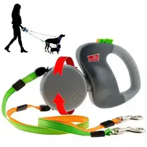 Rollleine Wigzi Dual Doggie 2.0 in Grau, 1 Stück