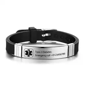 Notfallarmband mit personalisierter Medic Alert Gravur