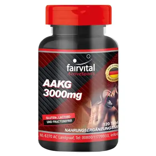 AAKG Fairvital 3000mg – 120 Tabletten mit 1000mg L-Arginin-Alpha-Keto-Glutarat