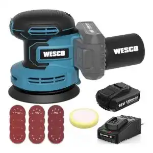 Akku-Exzenterschleifer WESCO 18V 2.0Ah 125mm im Vergleich