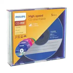 CD-RW Philips Rohlinge 700 MB 80 Minuten 4-12x Speed