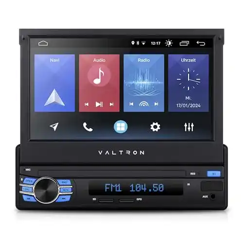 Autoradio mit ausfahrbarem Display Valtron FX-750HD 1-DIN Multimedia