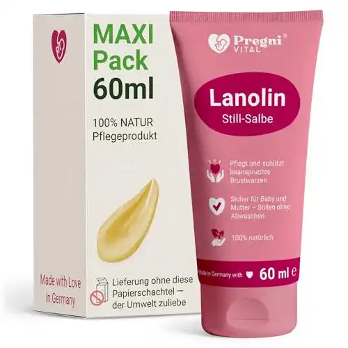 Brustwarzensalbe PregniVital mit 100% Lanolin, 50 ml