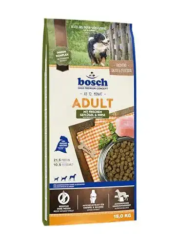 Hundefutter Bosch HPC Adult mit Geflügel für empfindliche Hunde