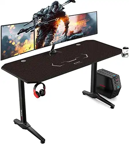 AuAg Gaming Tisch 140 cm Höhenverstellbarer Gaming Schreibtisch