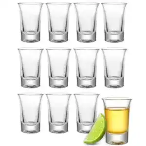 Praknu Shotgläser Set mit 12 Schnapsgläsern aus Glas, 4cl