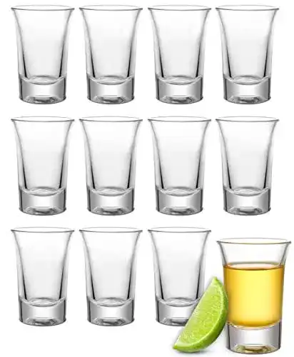 Praknu Shotgläser Set mit 12 Schnapsgläsern aus Glas, 4cl