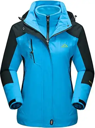 TACVASEN Damen 3-in-1 Skijacke Wasserdicht für Winter Outdoor