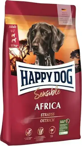 Getreidefreies Hundefutter Happy Dog Sensible Africa Strauß 1 kg