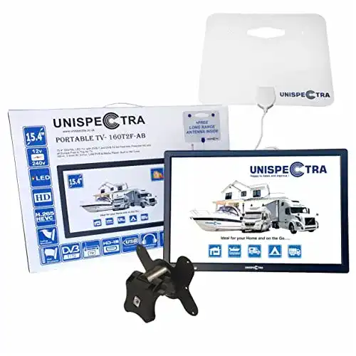 Camping Fernseher Unispectra 16 Zoll TV 12V und 230V HD LED
