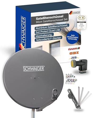 Schwaiger 4609 Satellitenschüssel 88 cm für 4 Teilnehmer