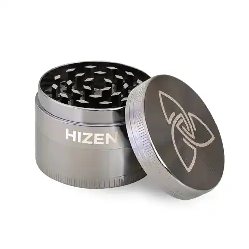 Grinder Hizen Basic 49mm, 4-teilige Kräutermühle mit Pollenfach