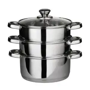 Kartoffeldämpfer Premier Housewares Dampfgarer aus Edelstahl mit Glasdeckel