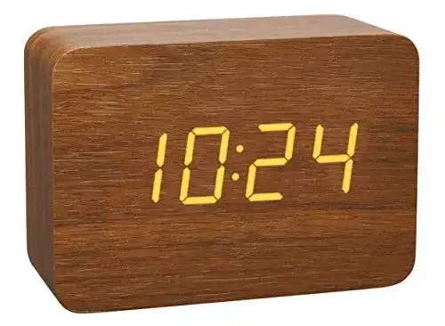 TFA Dostmann Design Funk-Wecker in Holz-Optik Clocco